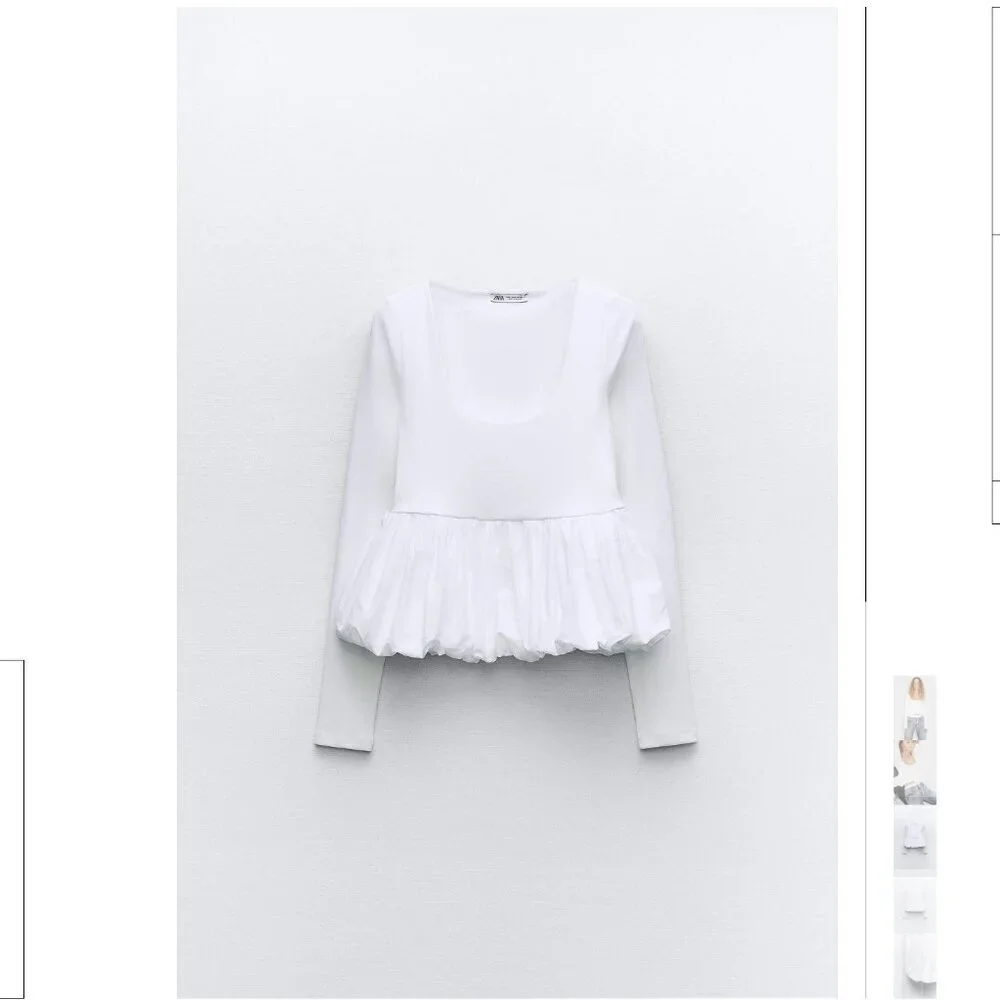 ZARA MATCHING PEPLUM T-SHIRT Size M NEW WITH TAG!
